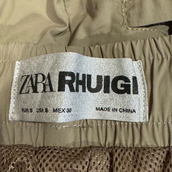 Zara small parachute jogger pants with orange embellishments. Barely worn. - Picture 2 of 4